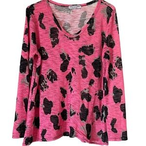 Pink leopard boutique top